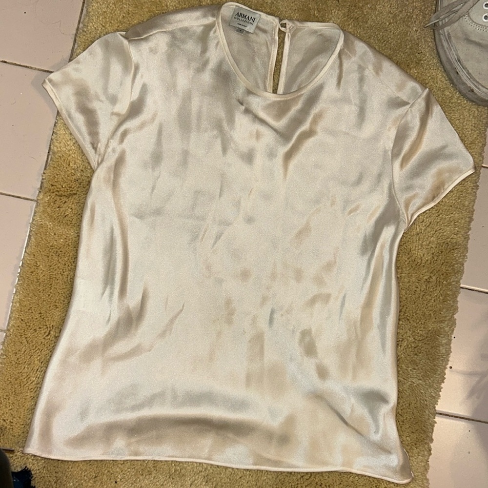 Armani Collezioni Silk/ Cap Sleeve Blouse